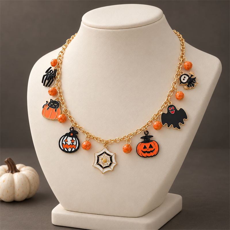 Midnight Charm Women’s Halloween Pendant Necklace