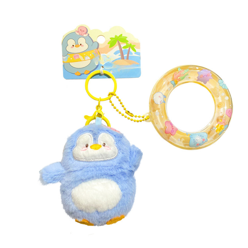 Summer wave themed plush pet charm for bag accessories