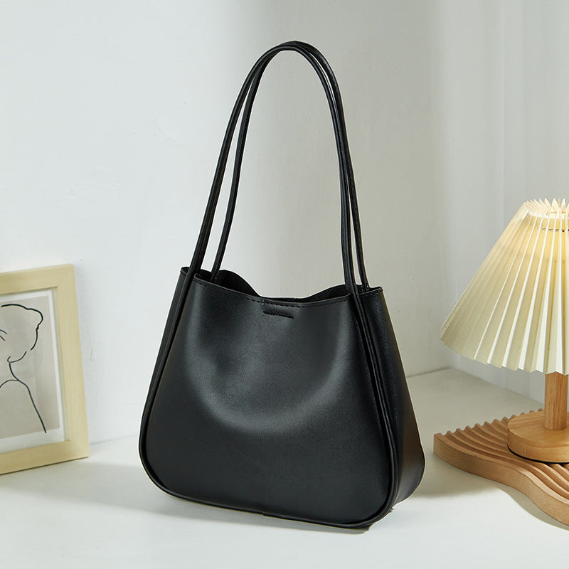 Retro Textured Large Capacity Commuter Tote