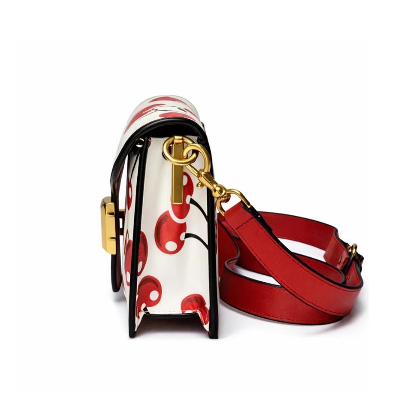 Cherry Luxe Gold Clasp Shoulder Bag