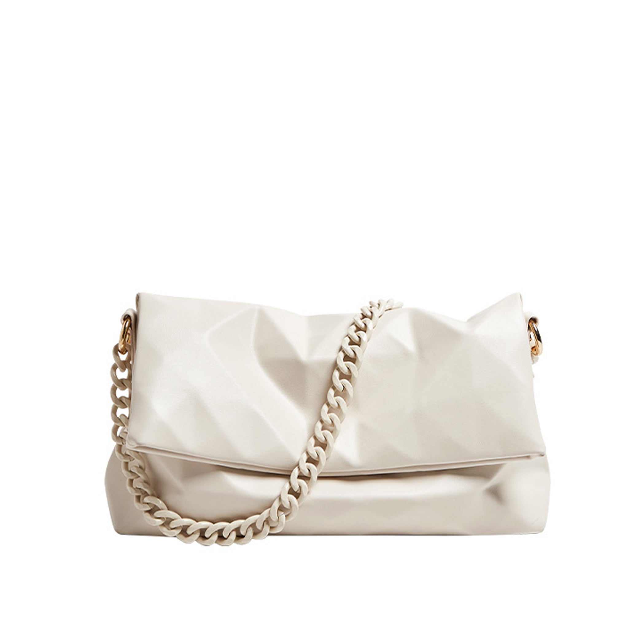 French Geometric Underarm Diamond Chain Crossbody Bag