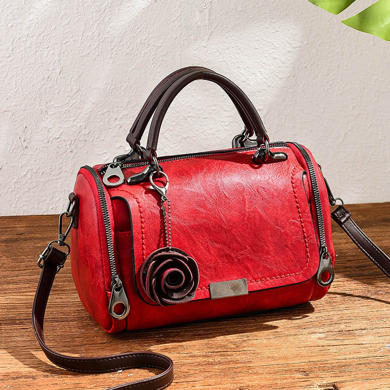 Spring Pillow Bag with Flower Pendant Shoulder Bag