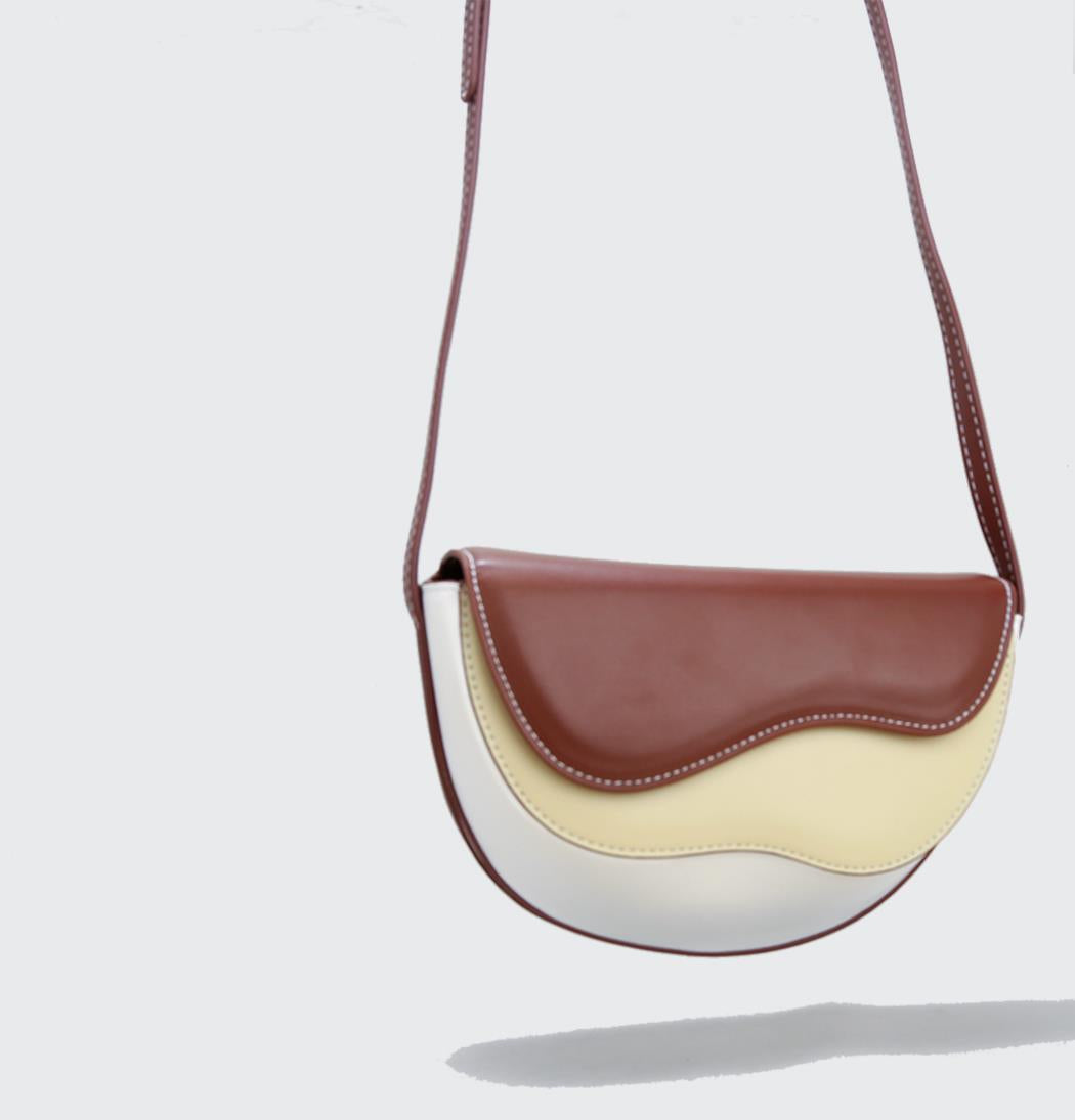 Turkish Style Curved Contrast Saddle Bag