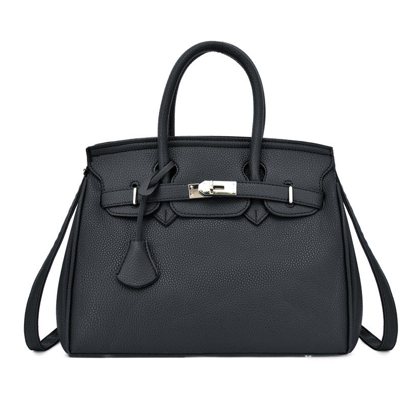 Platinum Style Solid Color Shoulder Fashion Handbag
