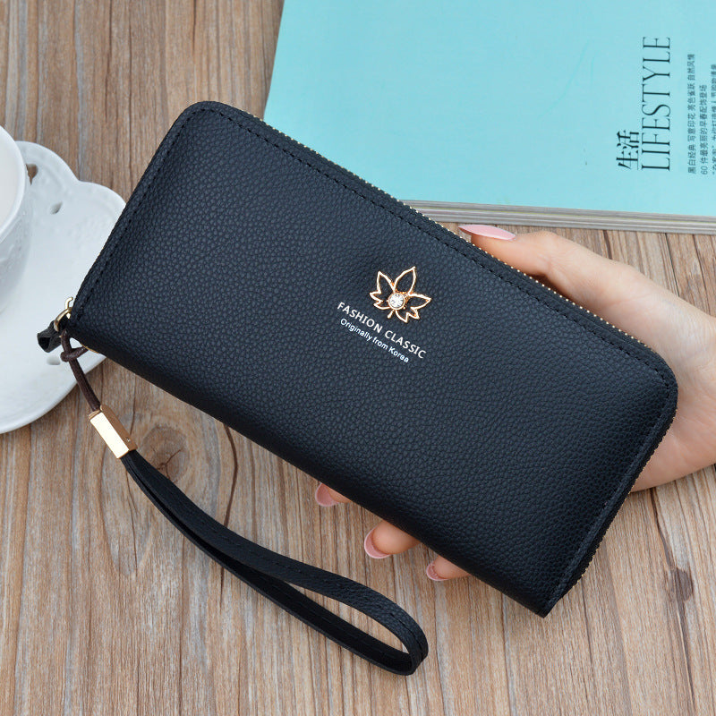Fashion Simple Large Capacity PU Leather Ladies Wallet