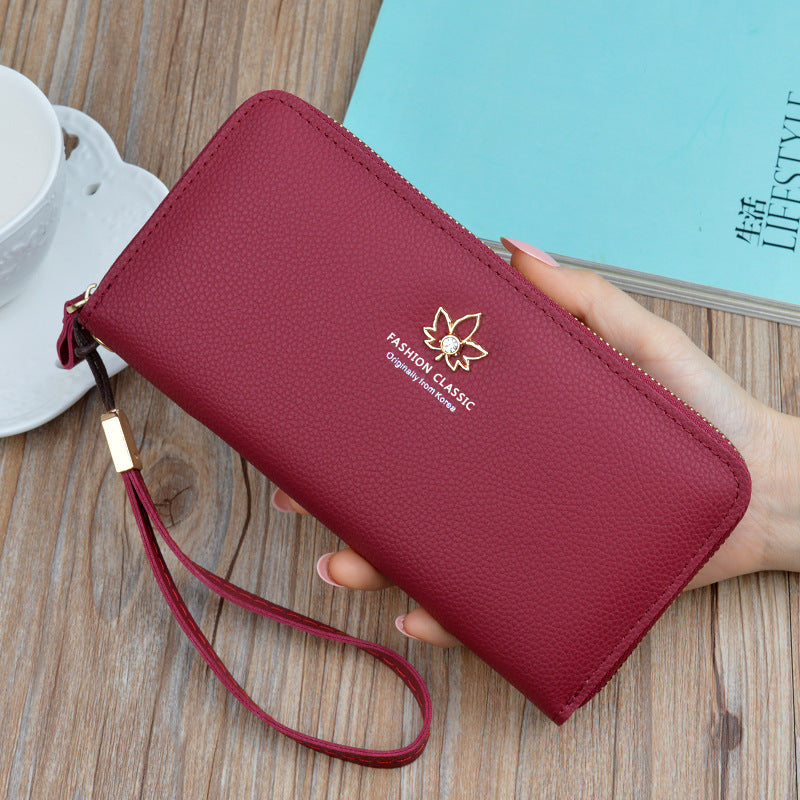 Fashion Simple Large Capacity PU Leather Ladies Wallet
