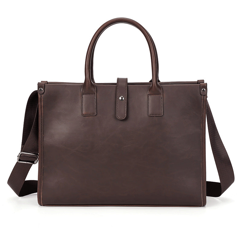 PU leather retro briefcase with stylish vintage appeal