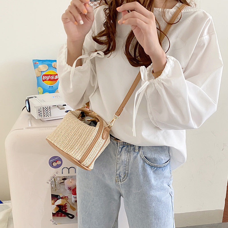 Straw Woven Summer Mini Shoulder Messenger Bag