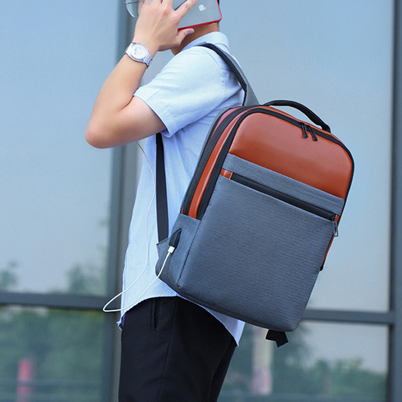 Oxford Cloth USB Business Laptop Backpack for Men