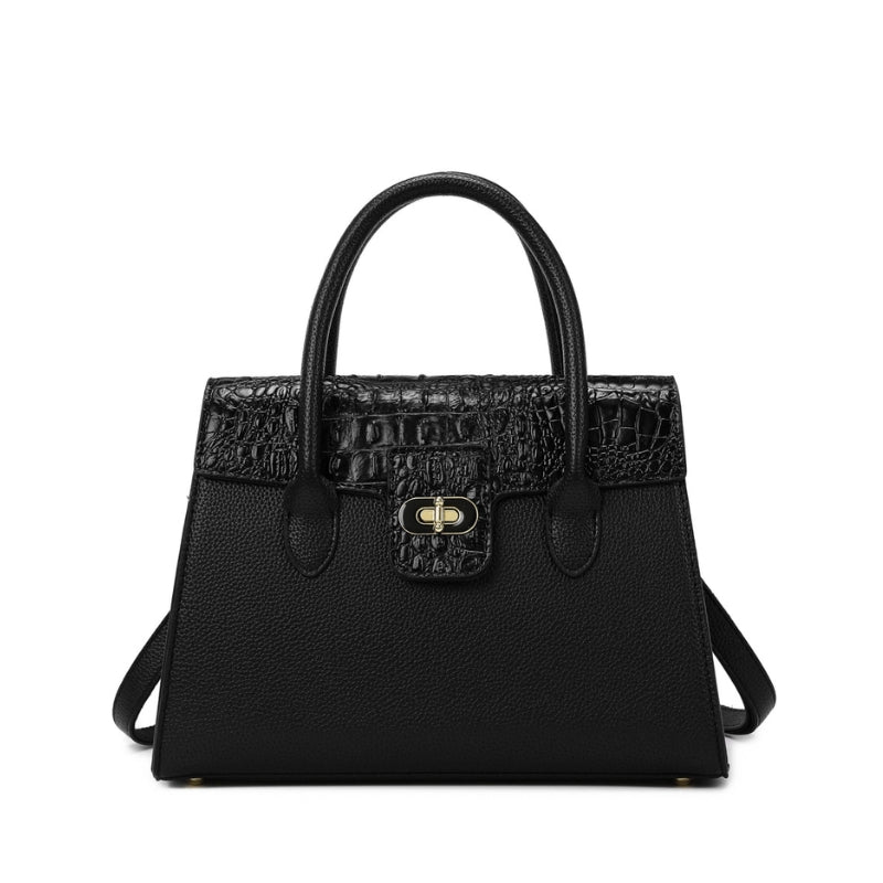 Sophisticated Embossed Top Handle Handbag