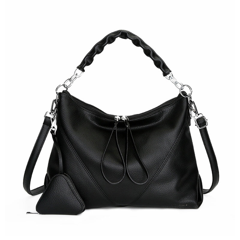 Women's Chic Pebbled Leather Slouchy Handbag