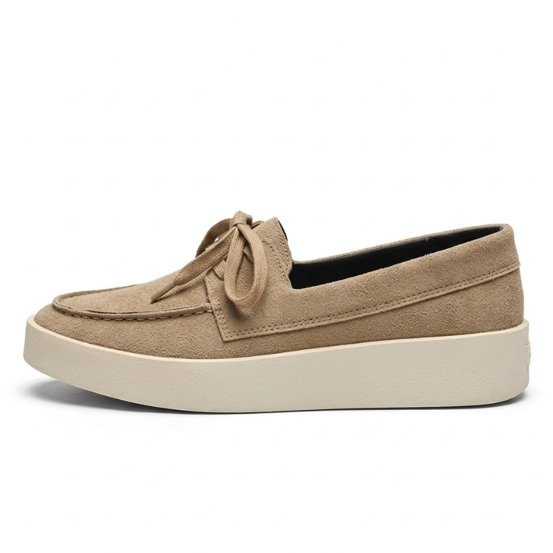 Men's Clean Low-Profile Lace-Up Moccasin Loafers