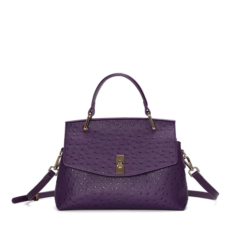 Textured Slouchy Shoulder Bag Adjustable Dual Strap Handbag