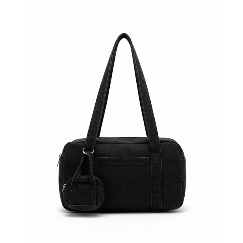 Retro Jean Barrel Shoulder Bag