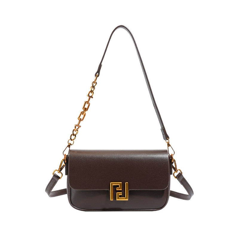 Women's Sleek Shoulder Bag with Chain Detail