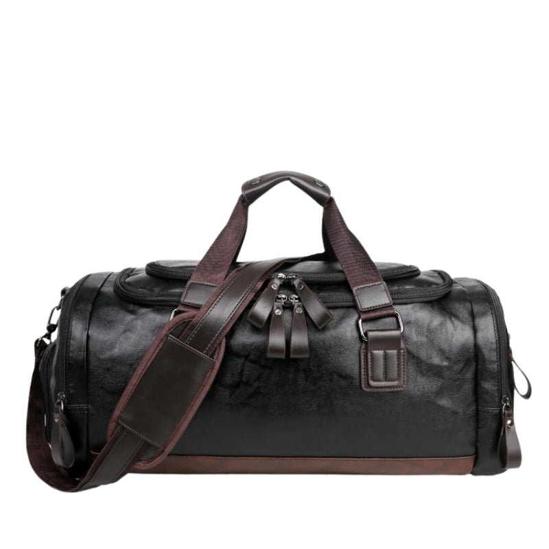Men's Large Capacity Leather Travel Duffle Bag