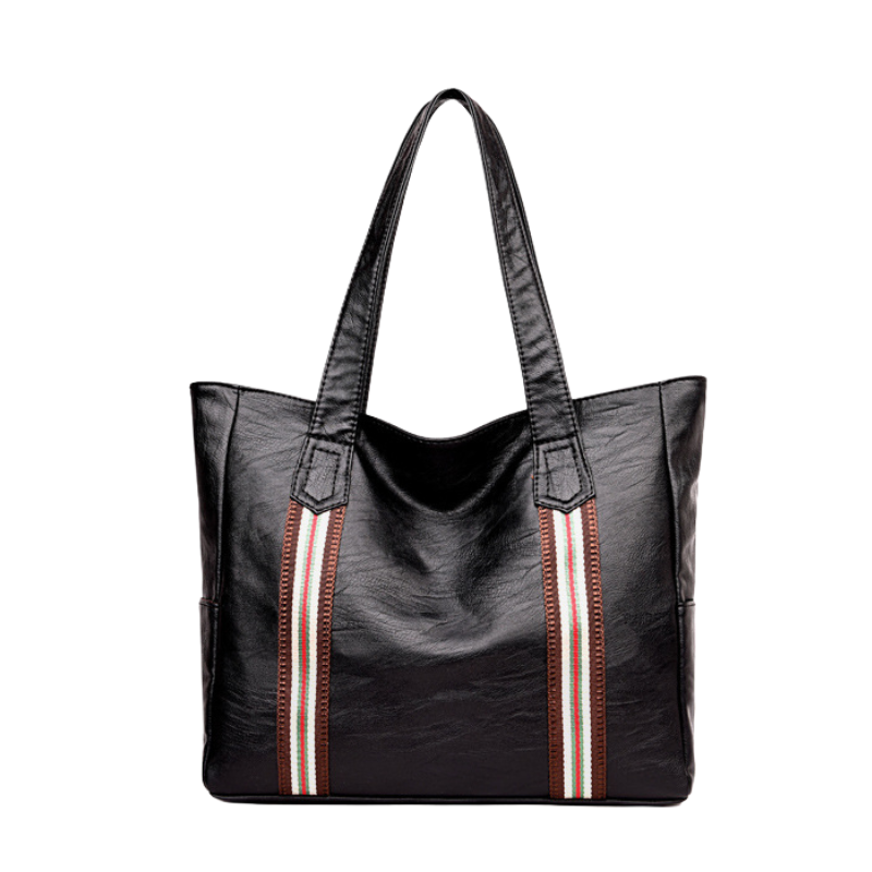 Vertical Stripe Accent Tote Bag