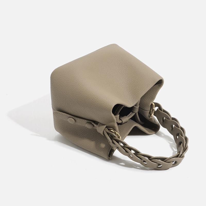 Elegant Soft Leather Bucket Bag For Women