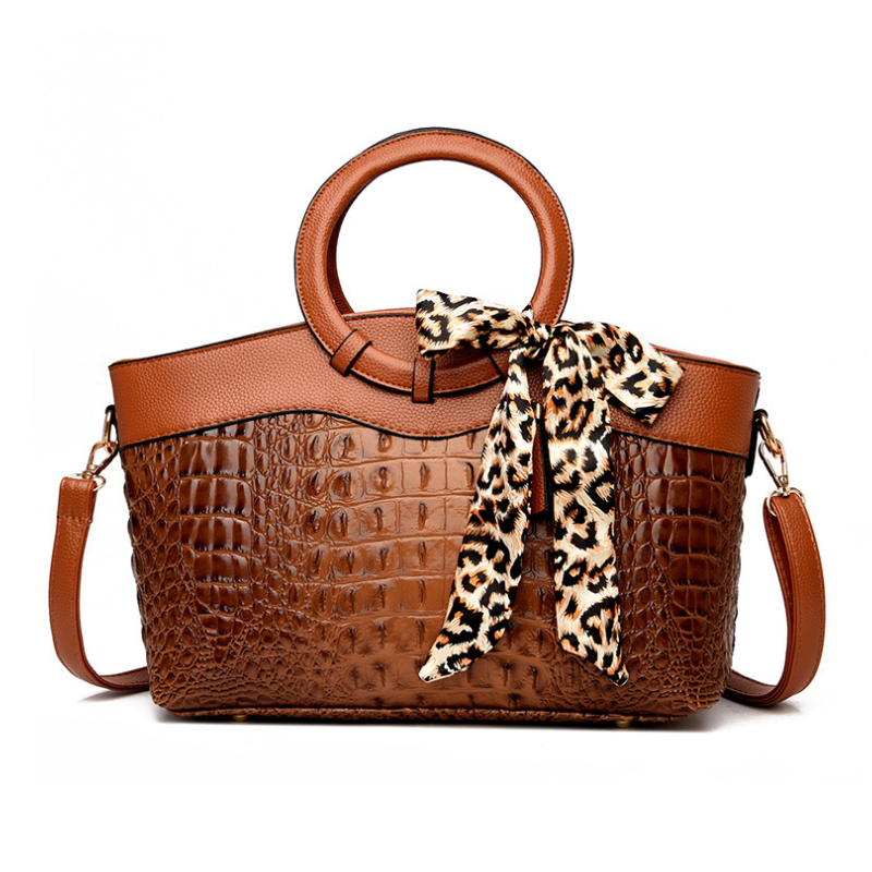 Crocodile Bow Classic Handbag