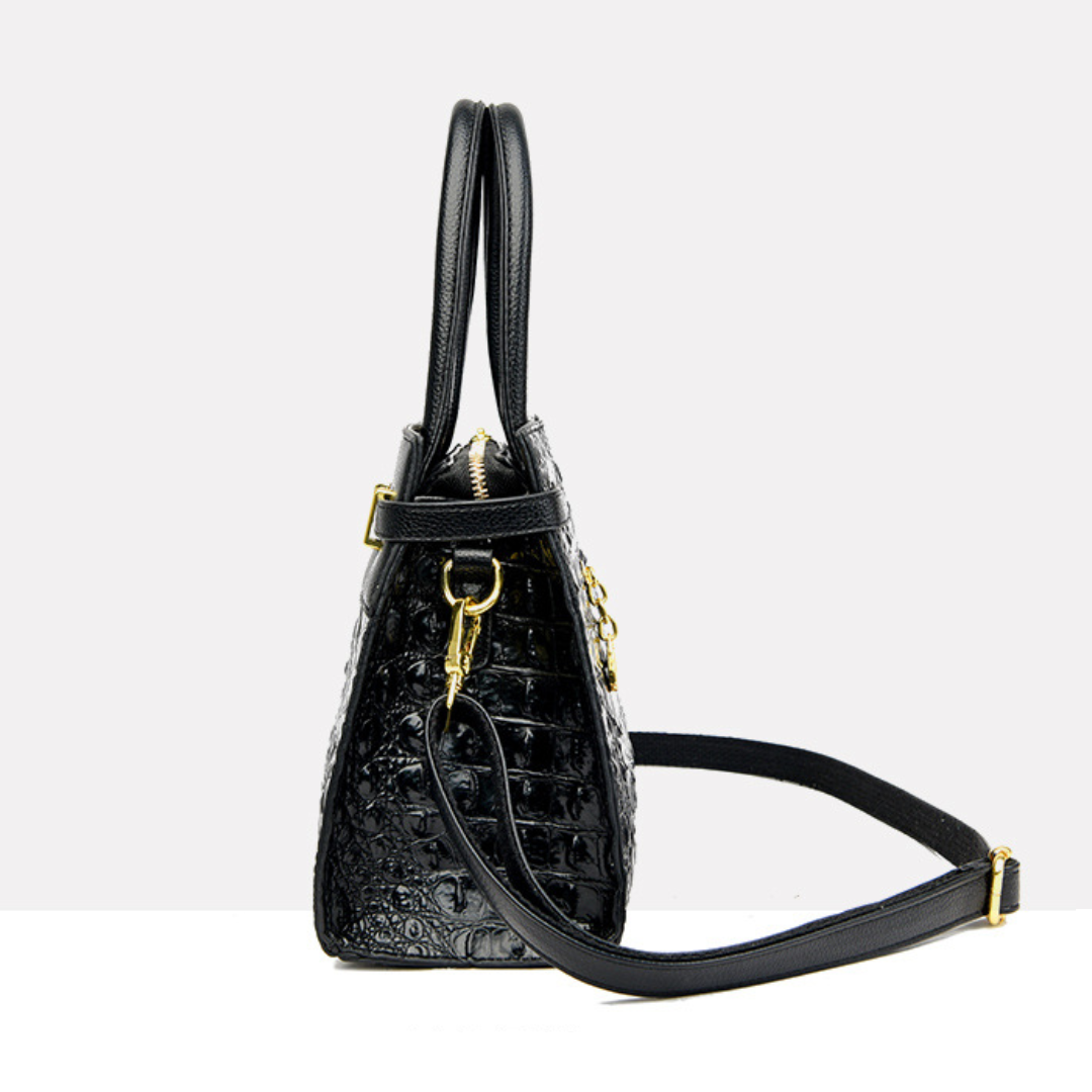 Simple Fashionable Crocodile Pattern Women's Handbag