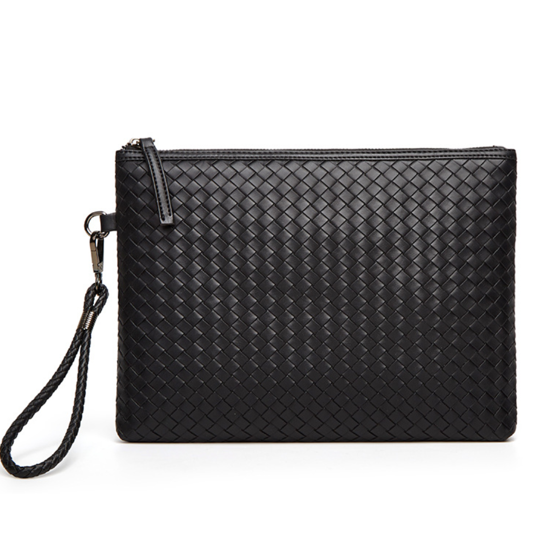 Trendy Hand-Woven PU Leather Laptop Sleeve