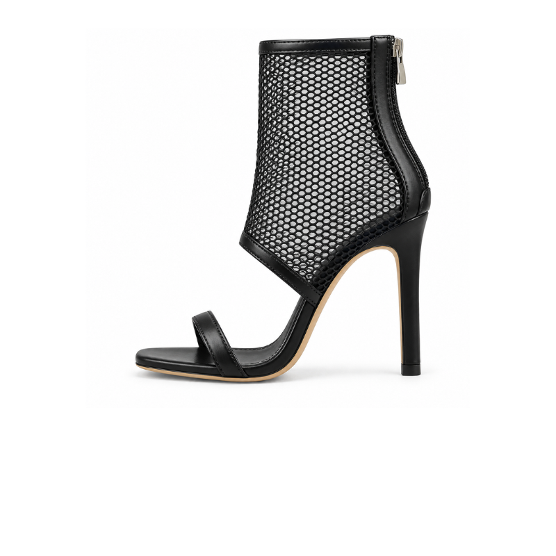 Midnight Veil Sculpted Strap Heels