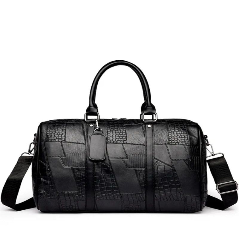 Artisan Quilted Geometric Travel Weekender Duffle Bag