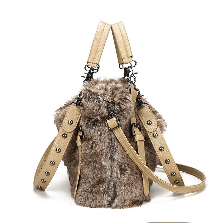 Style Velvet Wool Fashion Messenger Bag