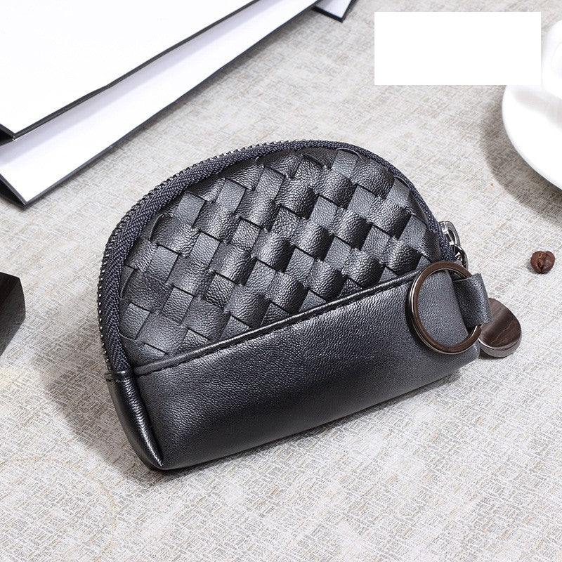 Hand-Woven PU Leather Women's Coin rse and Wallet