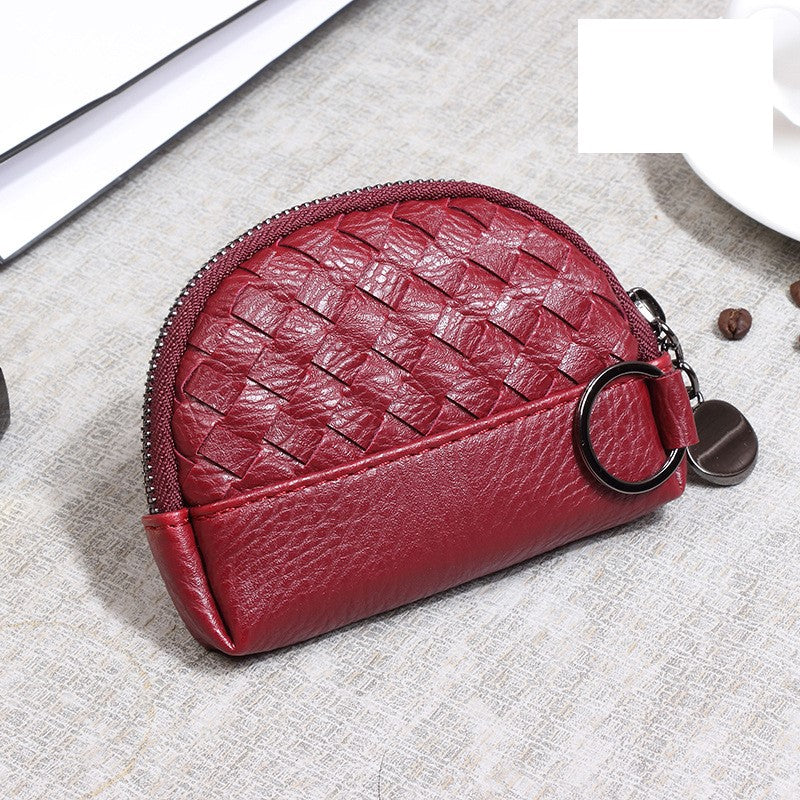 Hand-Woven PU Leather Women's Coin rse and Wallet