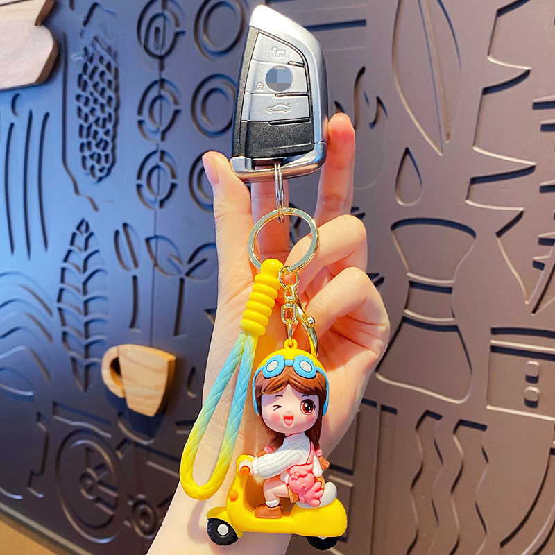 Scooter Girl Epoxy Bag Charm