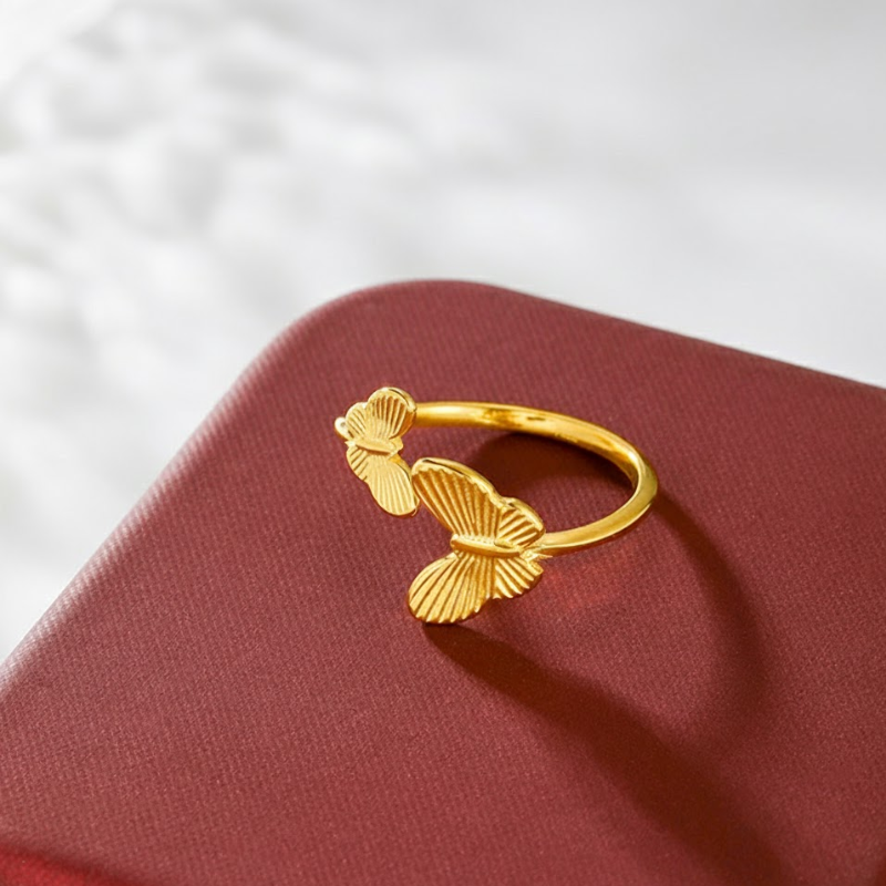 Golden Butterfly Open Ring