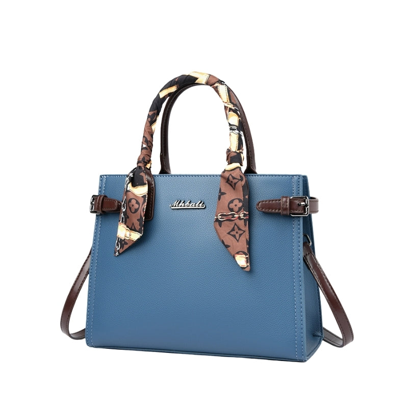 Monogram Scarf Accent Structured Handbag