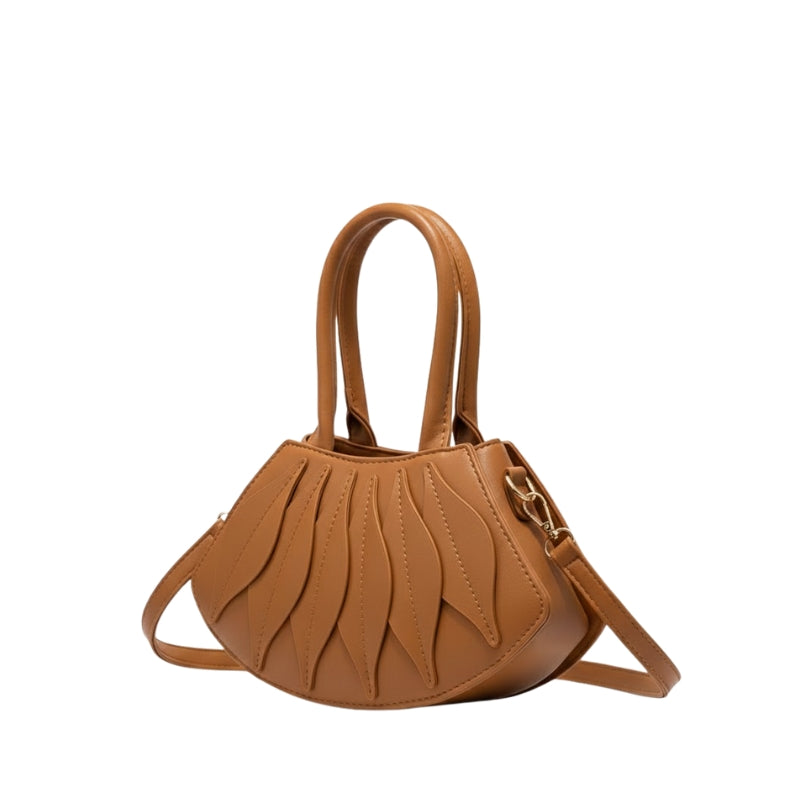 Chic Petal Textured Handbag with Crossbody Strap