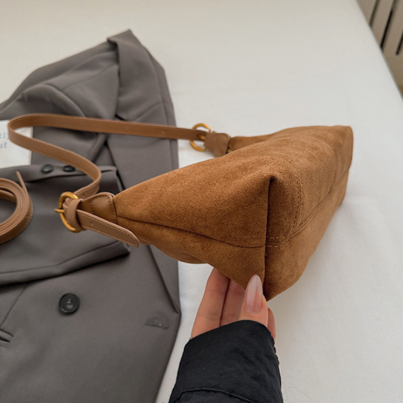 Chic Suede Dumpling Shoulder Bag