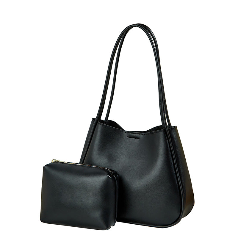 Retro Textured Large Capacity Commuter Tote