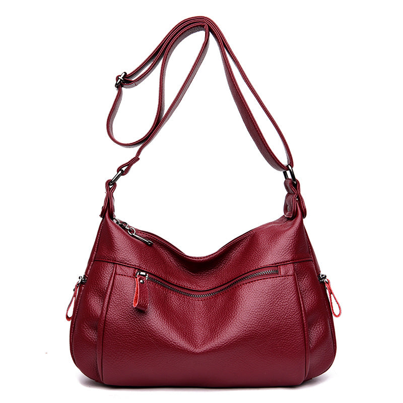 Soft PU Leather Large Capacity Crossbody Mom Bag