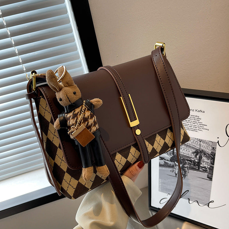 Textured PU Leather Crossbody Shoulder Bag