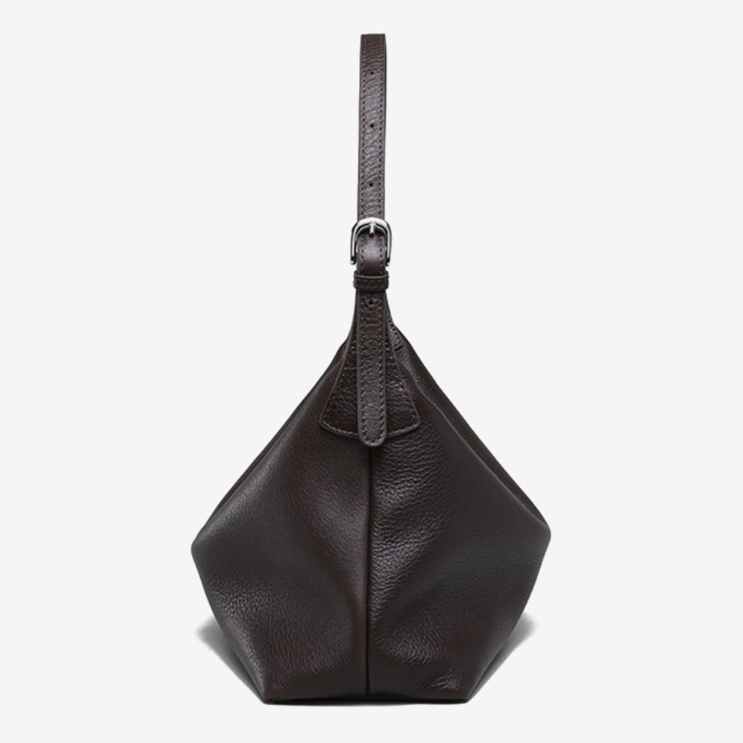 Large Genuine Leather Hobo Dumpling Shoulder Bag
