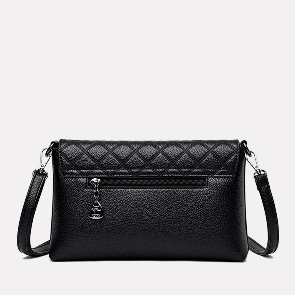 Embossed PU Leather Mother’s Small Square Crossbody
