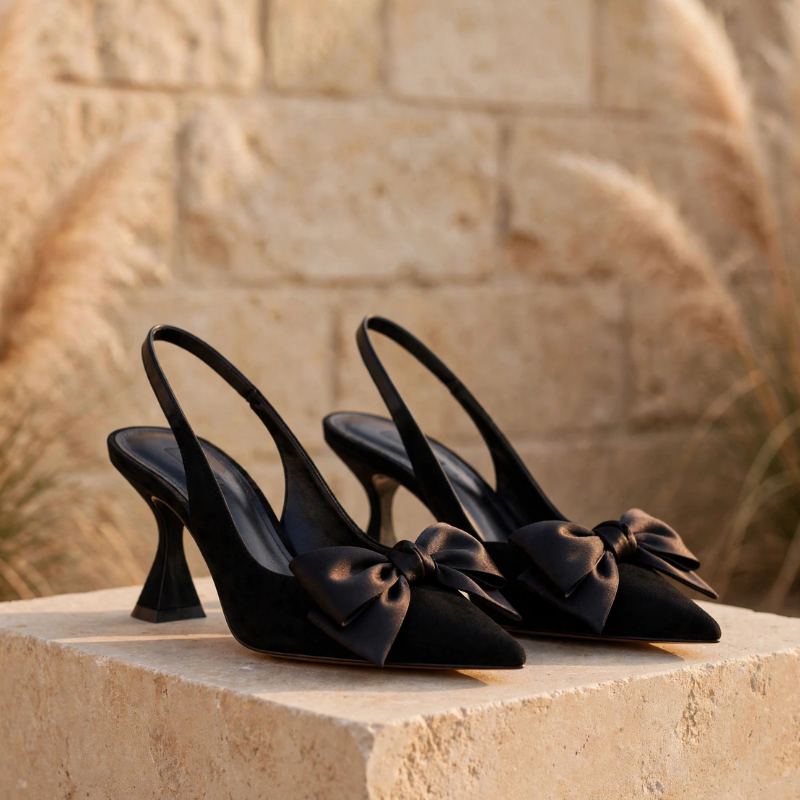Bowknot Backless Stiletto Heels