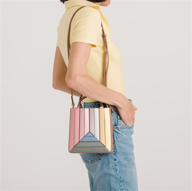 Pleated PU Leather Mini Shoulder Handbag