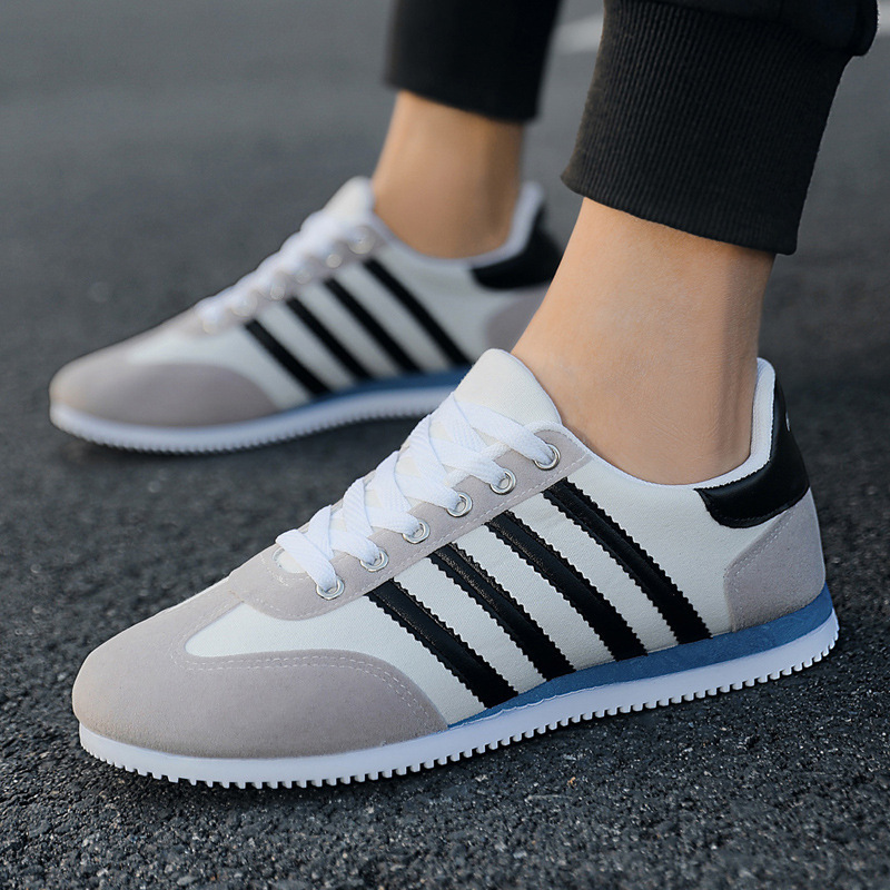 Men’s Dynamic Striped Low-Top Urban Lifestyle Sneakers