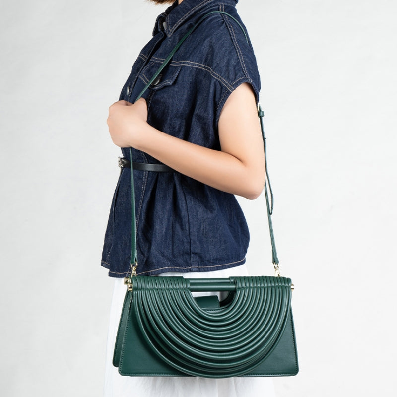 Women's Sculptural Ribbed Handbag