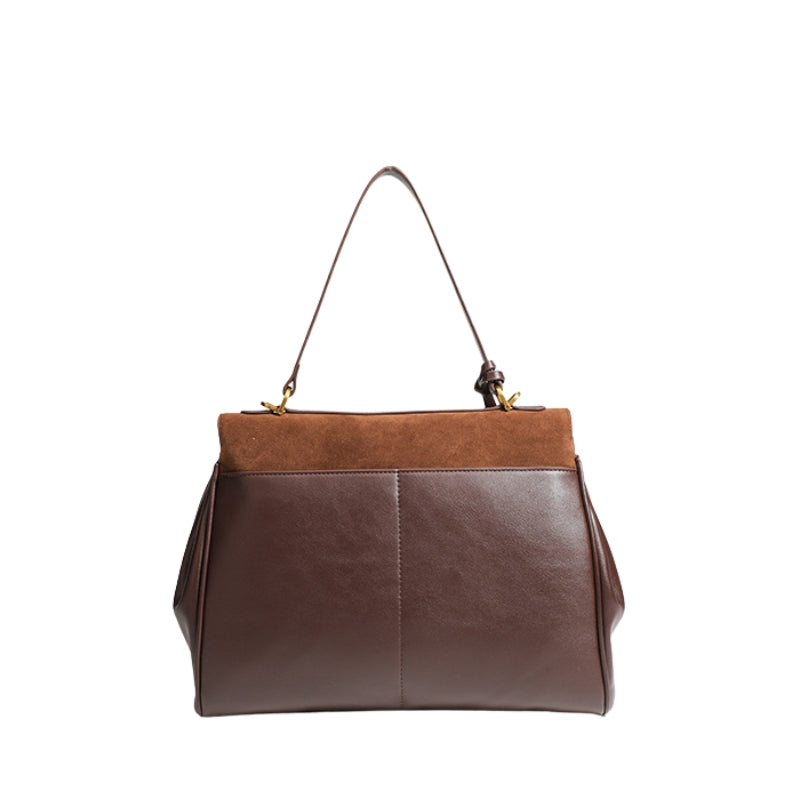 Nubiera Elite Lock Nubuck Leather Shoulder Bag