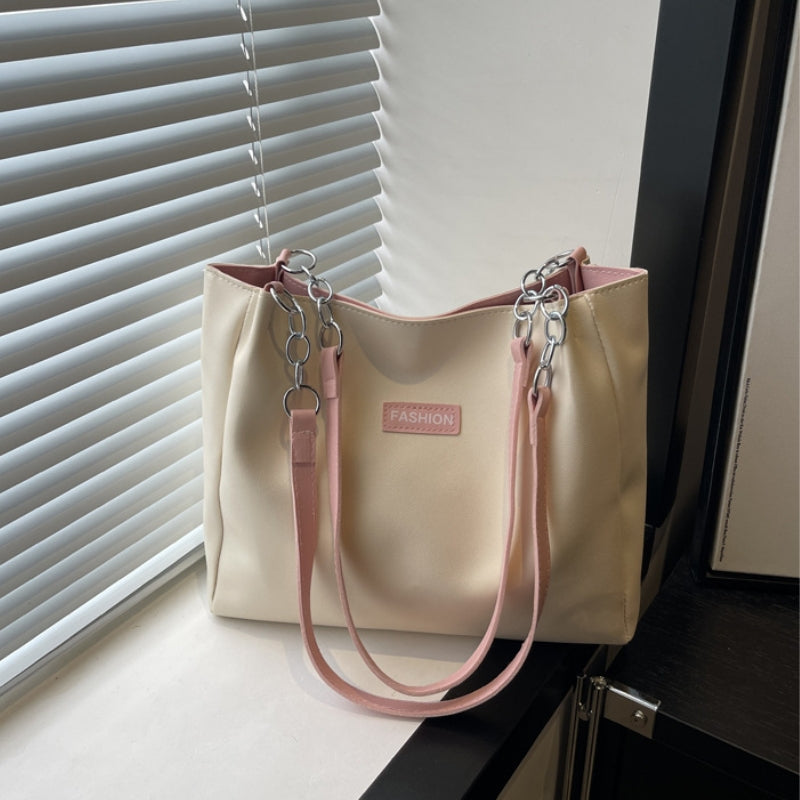 Women's Sleek Shoulder Bag with Chain Accents