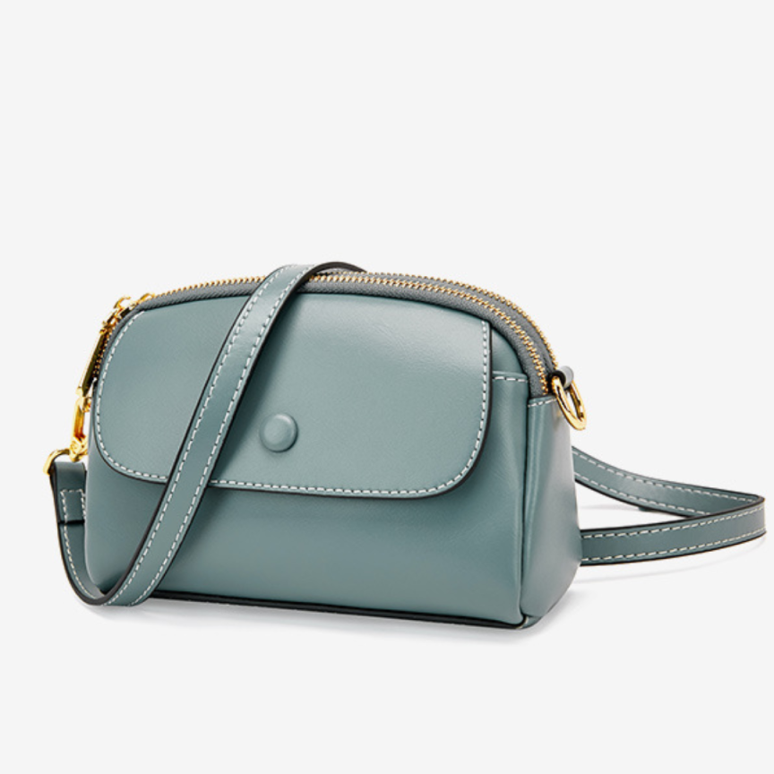 Genuine Leather One-Shoulder Mini Crossbody Bag