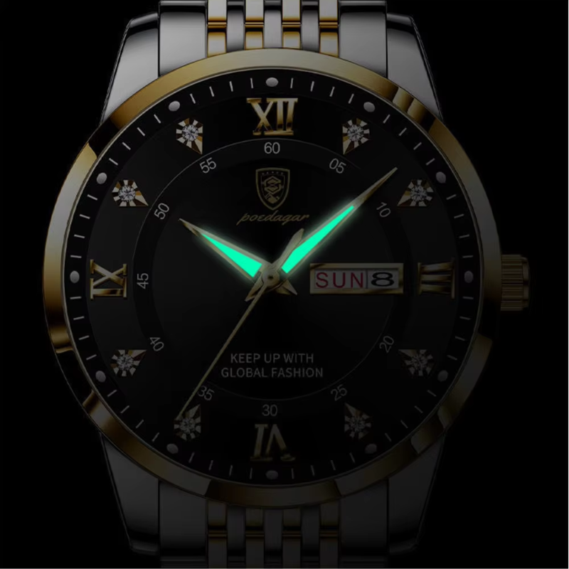 Luminous Quartz Waterproof Men's Watch With Calendar