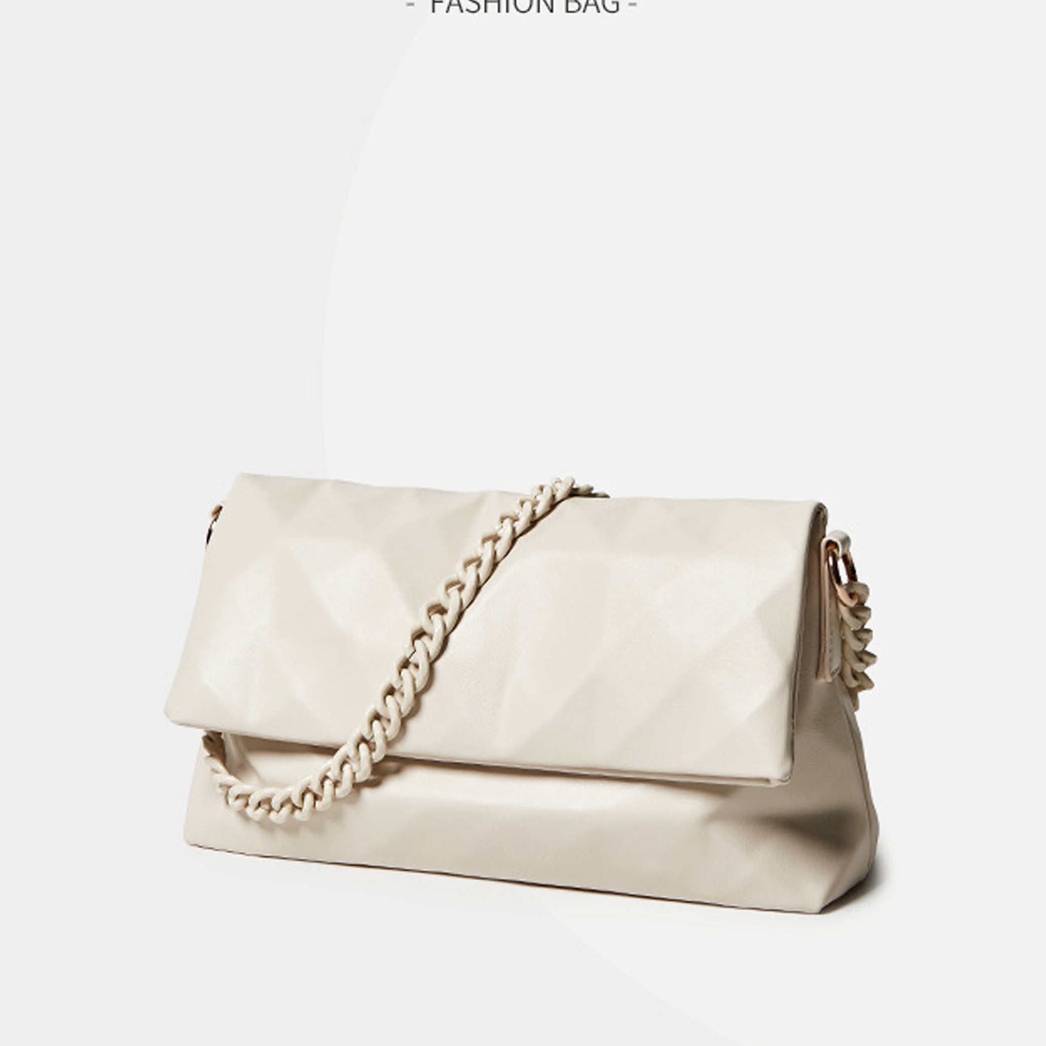 French Geometric Underarm Diamond Chain Crossbody Bag