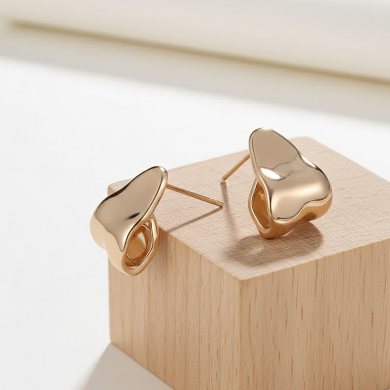 Smooth Twisted Metal Irregular Stud Earrings